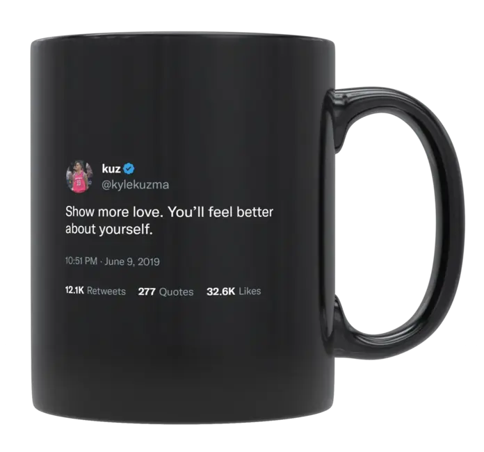Kyle Kuzma - Show More Love-tweet on mug