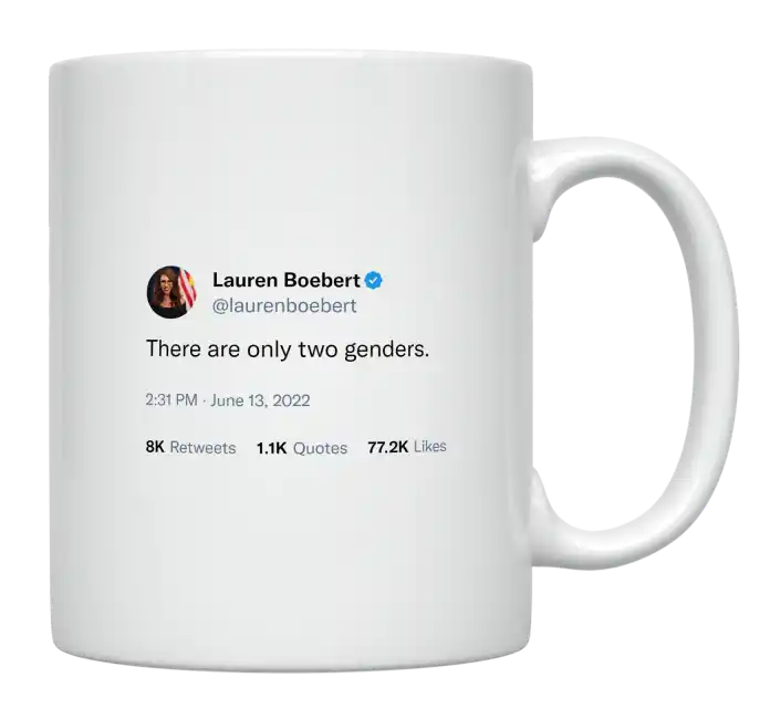 Lauren Boebert - There Are Only Two Genders-tweet on mug