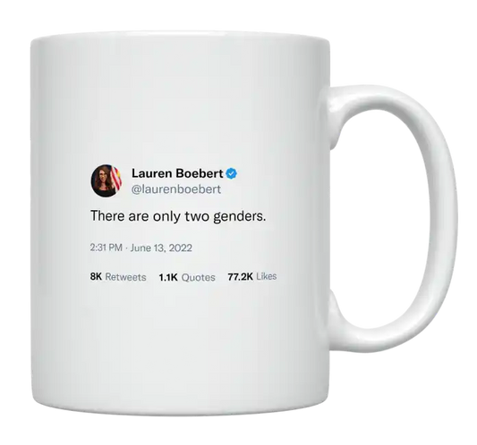 Lauren Boebert - There Are Only Two Genders-tweet on mug