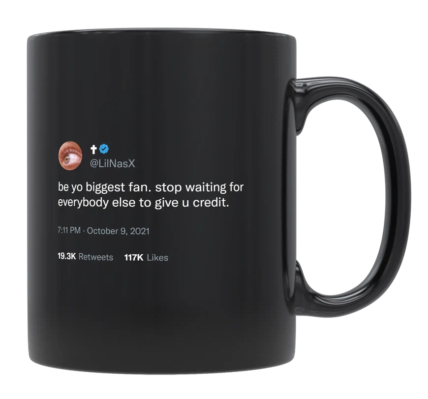 Lil Nas X - Be Your Biggest Fan-tweet on mug