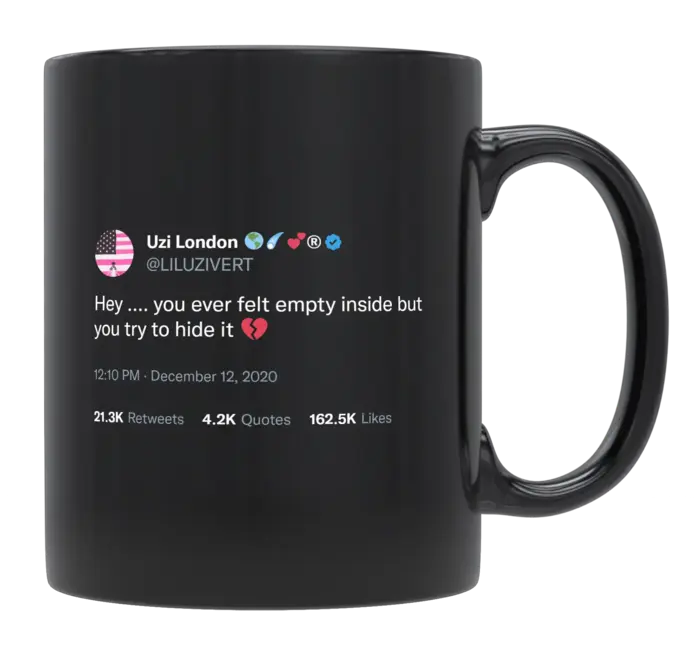 Lil Uzi Vert - Felling Empty Inside-tweet on mug