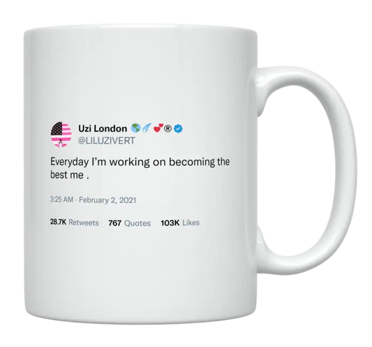 Lil Uzi Vert - Working On Becoming the Best Me-tweet on mug