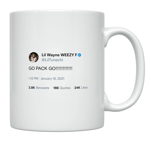 Lil Wayne - Go Pack Go-tweet on mug