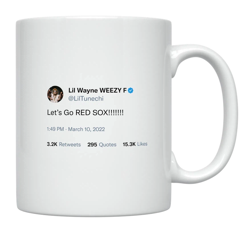 Lil Wayne - Let’s Go Red Sox-tweet on mug