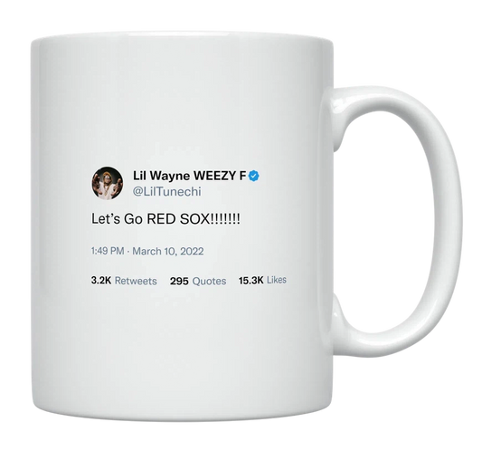 Lil Wayne - Let’s Go Red Sox-tweet on mug