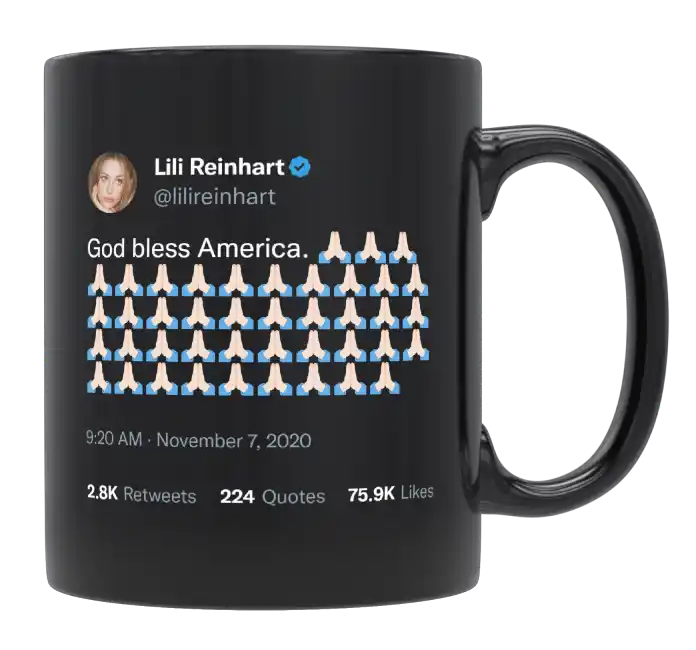 Lili Reinhart - God Bless America-tweet on mug
