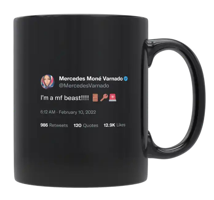 Mercedes Varnado - I’m a Beast-tweet on mug