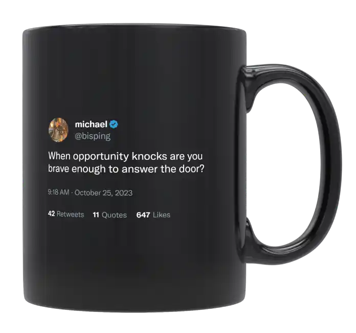 Michael Bisping - When Opportunity Knocks-tweet on mug