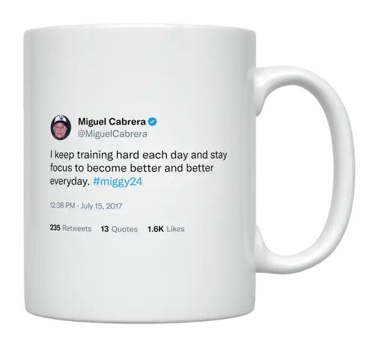 Miguel Cabrera - Keep Training to Become Better Every Day- mug