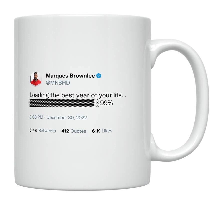 MKBHD - Loading the Best Year of Your Life-tweet on mug