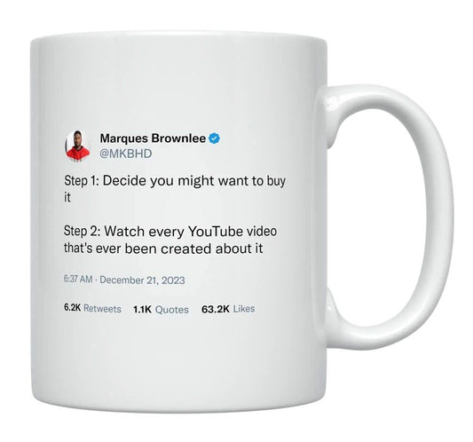 MKBHD - Watching Video Before Buying- mug