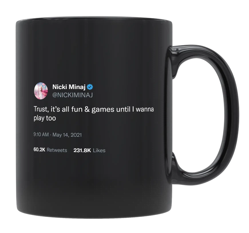 Nicki Minaj - Fun and Games-tweet on mug