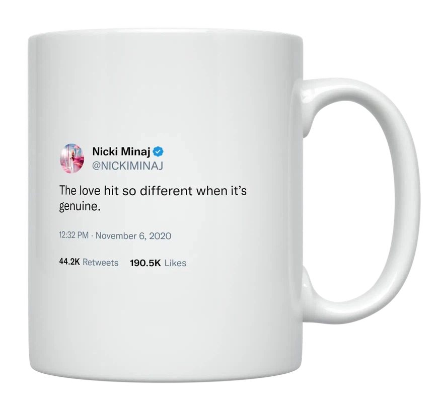 Nicki Minaj - Genuine Love Is Different-tweet on mug
