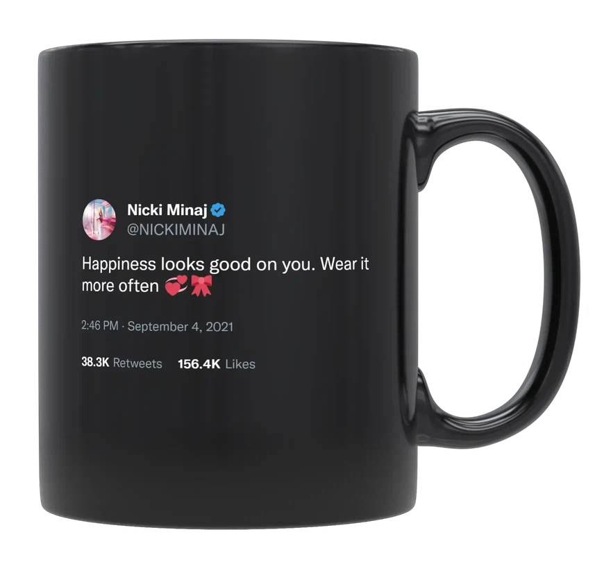 Nicki Minaj - Happiness Looks Good on You-tweet on mug