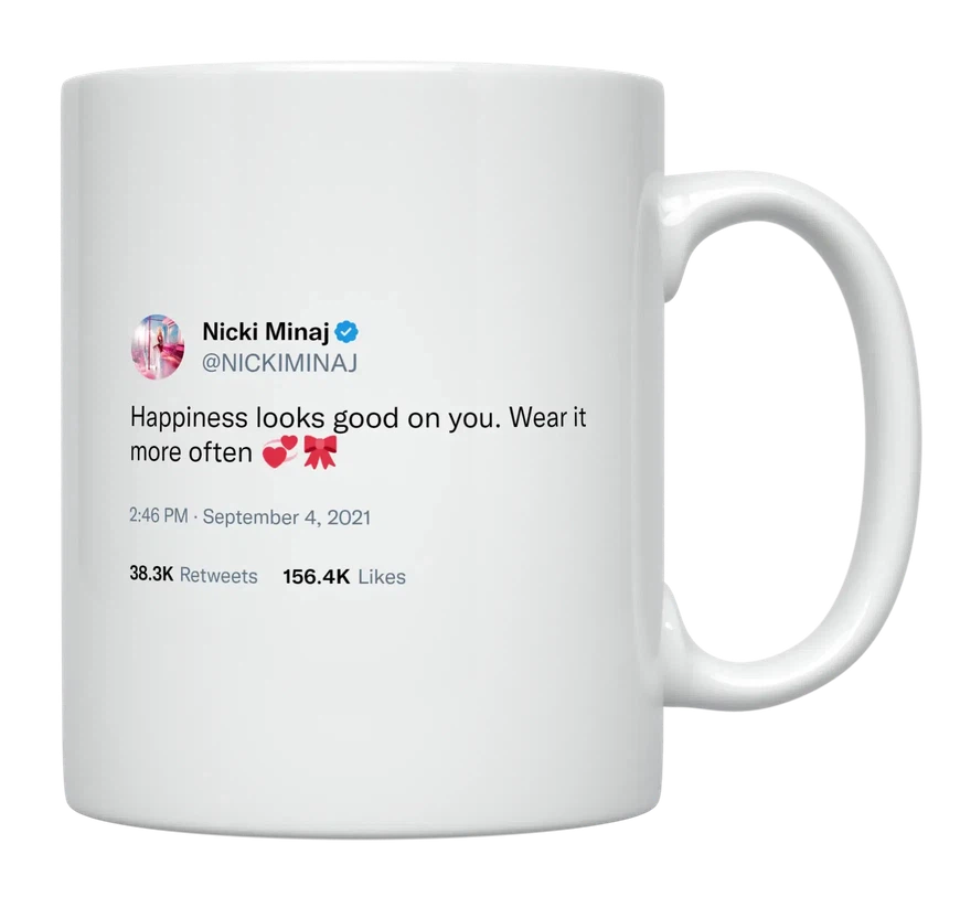 Nicki Minaj - Happiness Looks Good on You-tweet on mug