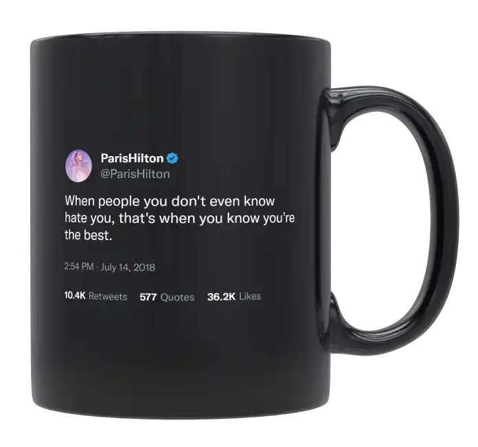 Paris Hilton - People You Don’t Even Know Hate You-tweet on mug