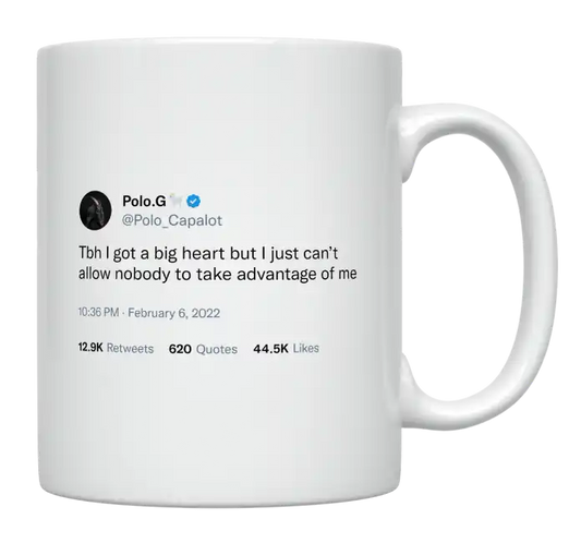 Polo G - I Have a Big Heart-tweet on mug