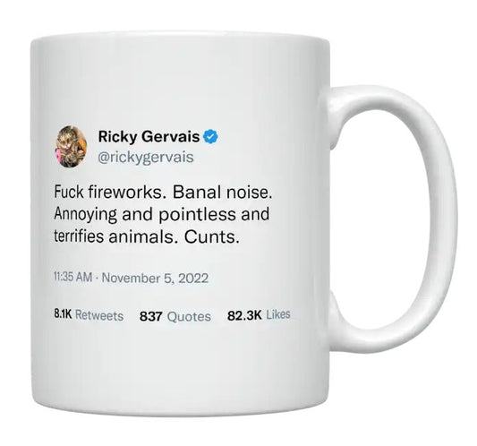 Ricky Gervais - F*** Fireworks- mug