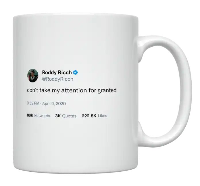 Roddy Ricch - Don’t Take My Attention for Granted- mug