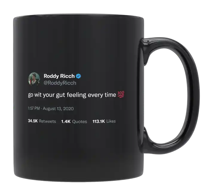 Roddy Ricch - Go with Your Gut Feeling-tweet on mug