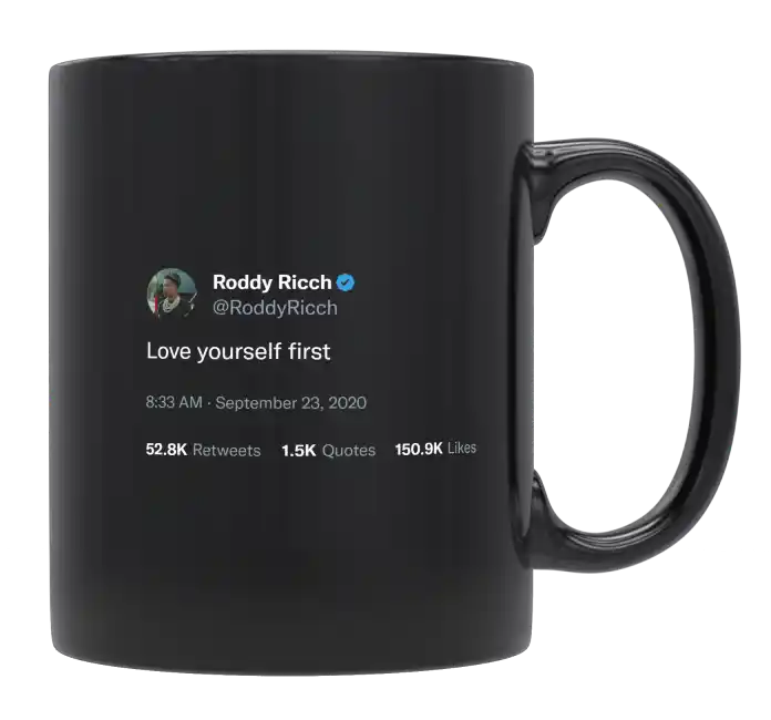 Roddy Ricch - Love Yourself First-tweet on mug