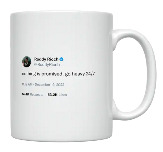 Roddy Ricch - Nothing Is Promised-tweet on mug