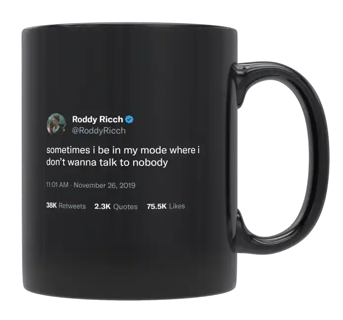 Roddy Ricch - Sometimes I Don’t Want to Talk to Anybody-tweet on mug