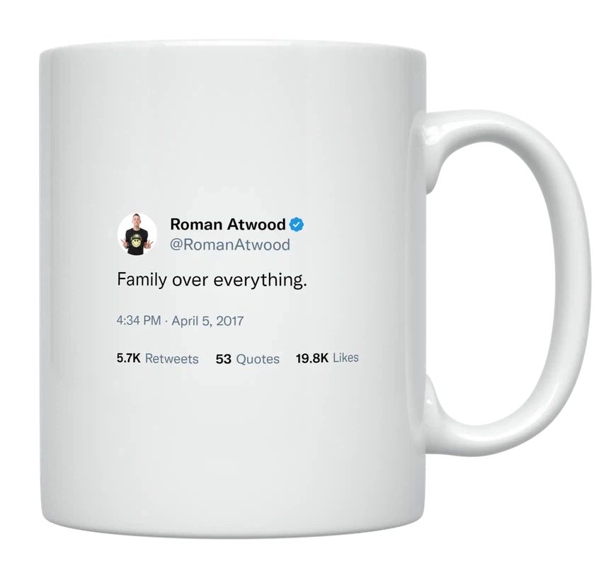 Roman Atwood - Family Over Everything- mug