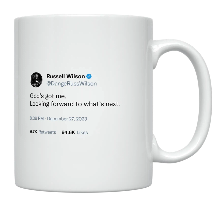 Russell Wilson - God’s Got Me-tweet on mug