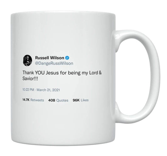 Russell Wilson - Thank You Jesus- mug