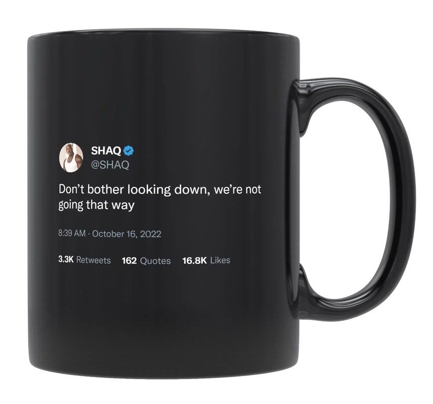 Shaq - Don’t Bother Looking Down, We’re Not Going That Way- mug