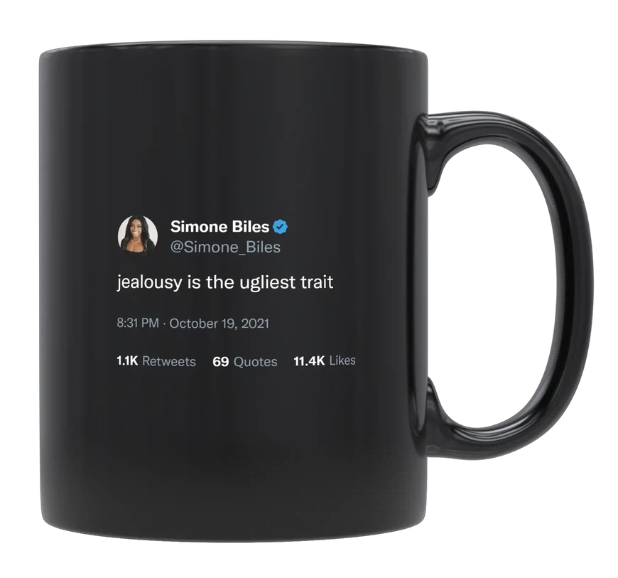 Simone Biles - Jealousy Is the Ugliest Trait-tweet on mug
