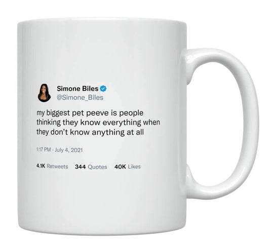 Simone Biles - People Thinking They Know Everything- mug