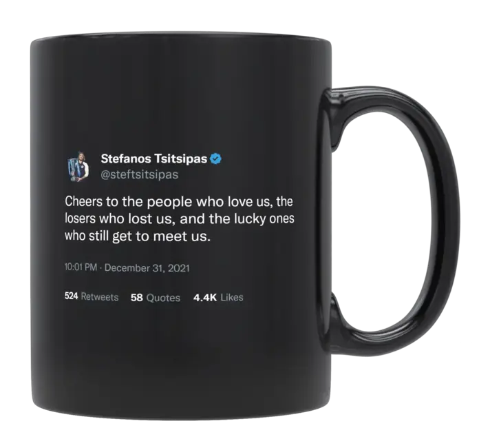 Stefanos Tsitsipas - Cheers to the People-tweet on mug