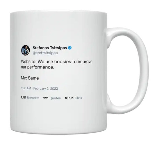 Stefanos Tsitsipas - Cookies Improve Performance- mug