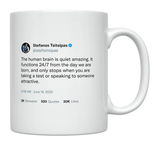 Stefanos Tsitsipas - The Human Brain Is Quiet Amazing-tweet on mug