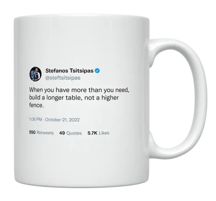 Stefanos Tsitsipas - When You Have More Than You Need- mug