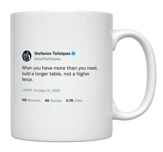Stefanos Tsitsipas - When You Have More Than You Need-tweet on mug