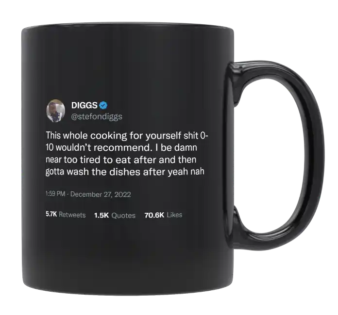 Stefon Diggs - Cooking for Yourself Is Tiring-tweet on mug