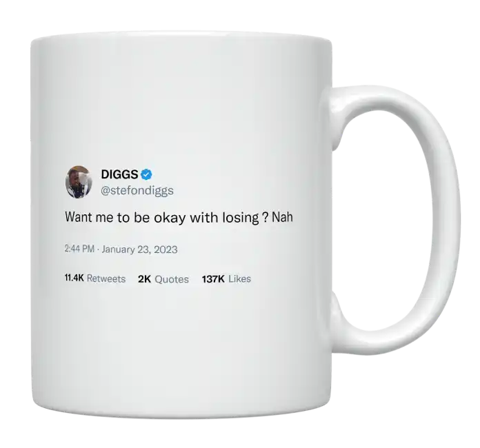 Stefon Diggs - Not Being Ok With Losing-tweet on mug