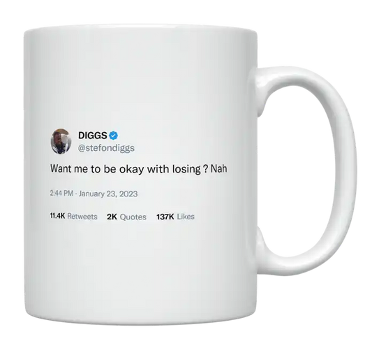 Stefon Diggs - Not Being Ok With Losing-tweet on mug