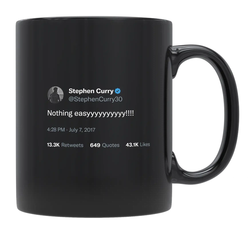 Stephen Curry - Nothing Is Easy-tweet on mug