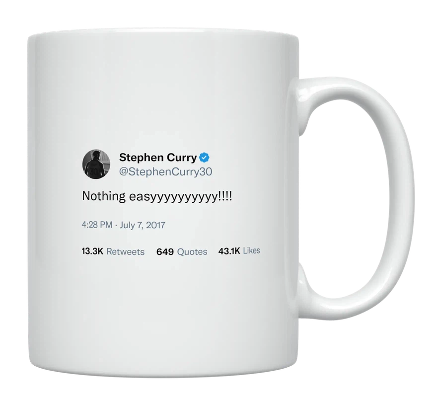 Stephen Curry - Nothing Is Easy-tweet on mug