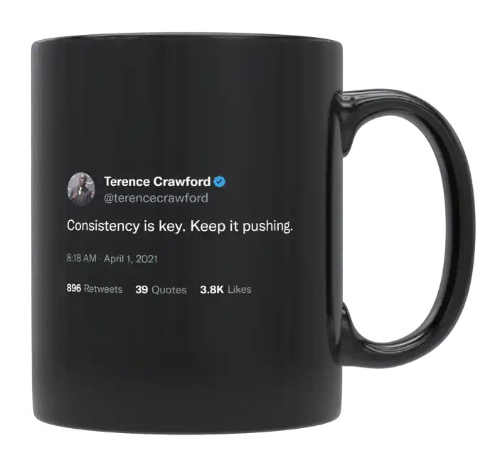 Terence Crawford - Consistency Is Key-tweet on mug