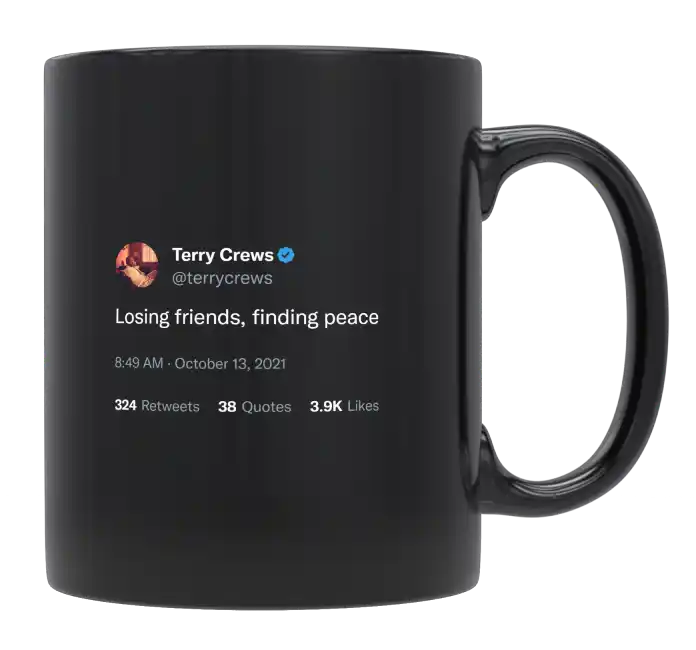 Terry Crews - Losing Friends, Finding Peace-tweet on mug