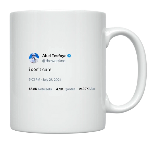 The Weeknd - I Don’t Care-tweet on mug