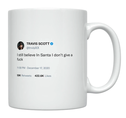Travis Scott - I Still Believe In Santa-tweet on mug