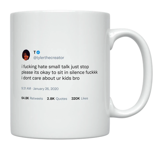 Tyler, the Creator - I Hate Small Talk-tweet on mug