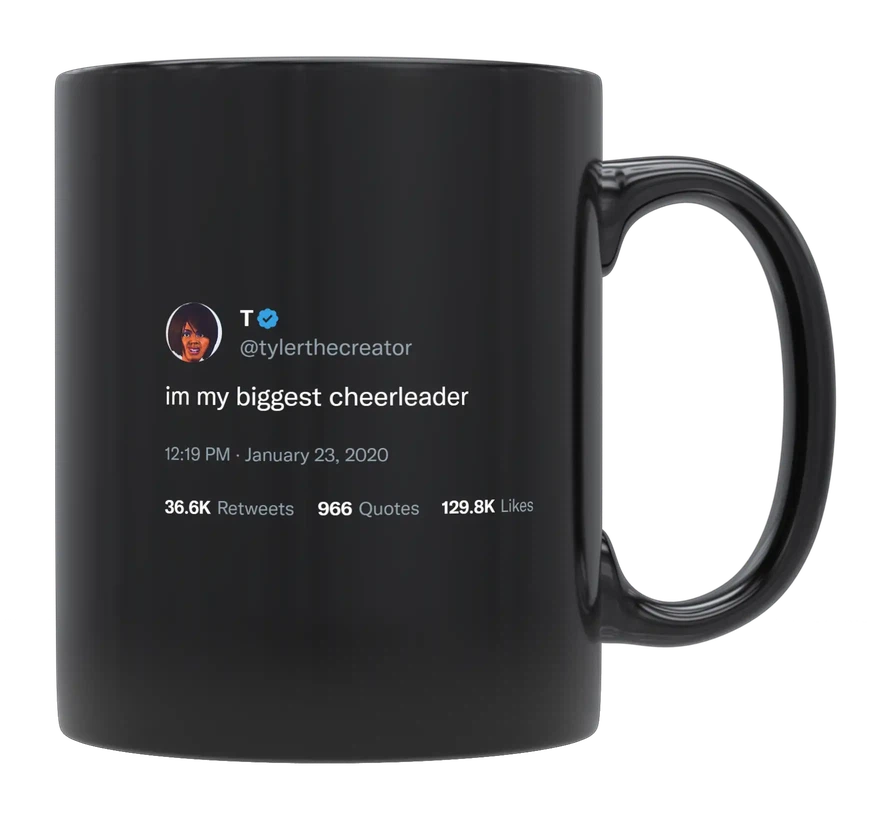 Tyler, the Creator - I’m My Biggest Cheerleader-tweet on mug