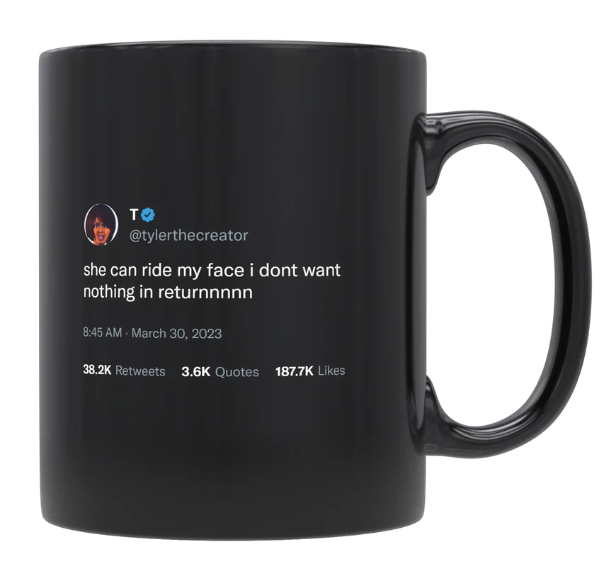 Tyler, the Creator - Ride My Face-tweet on mug